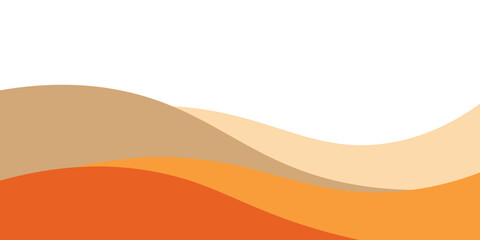 A design with waves in orange shades and white copy space