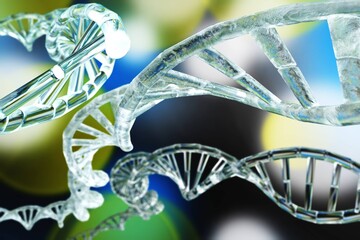 DNA, RNA helix, banner,
3d rendering