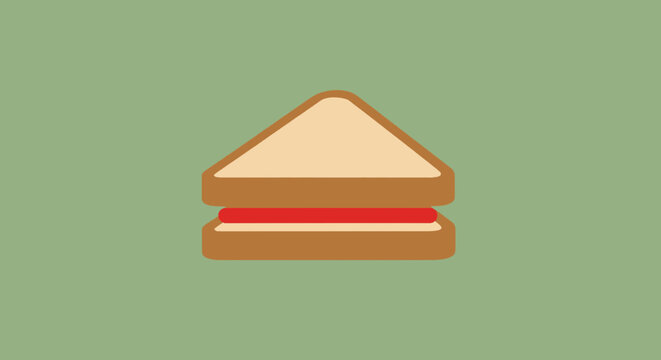 Delicious triangular sandwich with red filling