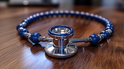 Stethoscope bracelet on wood.