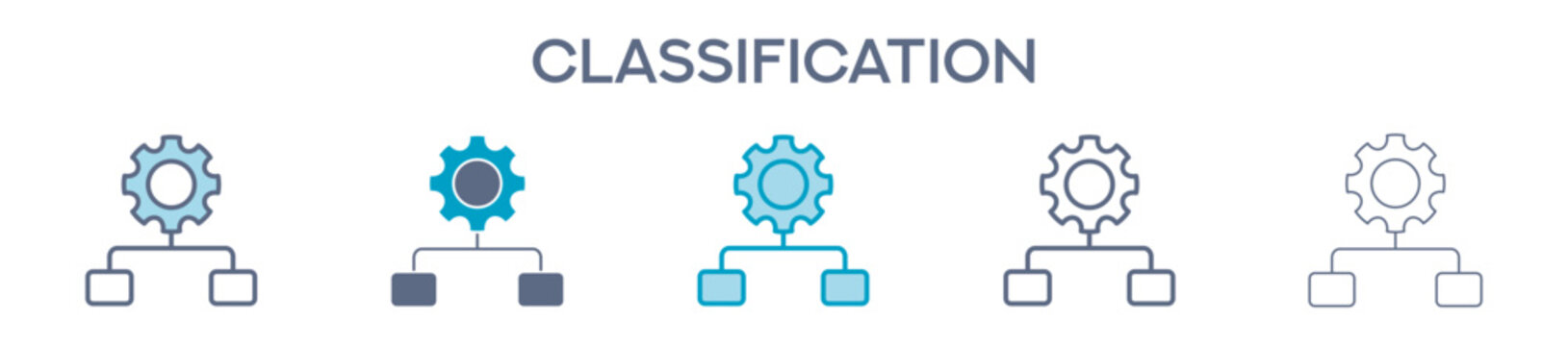 Classification Element For Design Graphic - Multi Styles. Vector Illustration Of Two Colored And Black. Multiple Icons Designs Can Be Used For Mobile, Ui, Web 