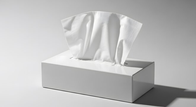 White Minimalist Tissue Box with Soft Facial Tissue
