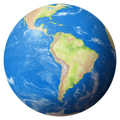 Fototapeta premium View of the Earth Globe from Space showing Peru
