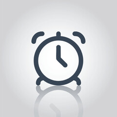 Minimalist Alarm Clock Icon for Time Management and Reminders