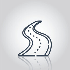 Winding Road Outline Icon