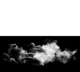 Naklejka premium Detailed white cumulus cloud against dark background, volumetric and textured, PNG cutout for graphic design and atmospheric overlays