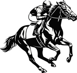 Racing Horse Rider Silhouette