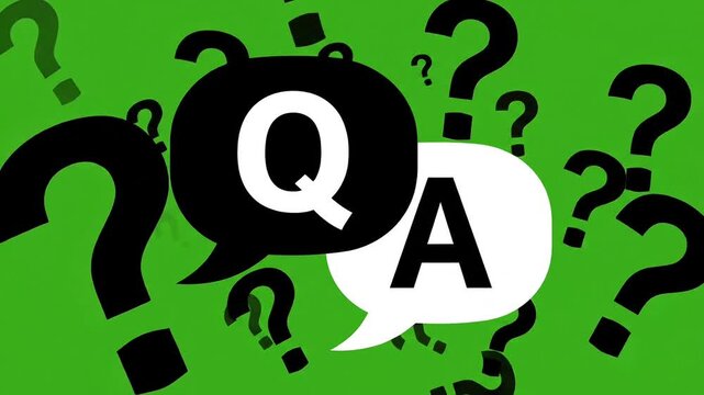 Modern chat icons for Q&A sessions on green background