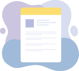 Document Page Layout with Text Lines Flat Vector Illustration