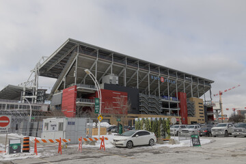 Naklejka premium expansion of BMO Field in preparation of World Cup tournament at Exhibition Place, Toronto