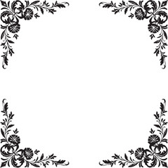 Obraz premium Print Minimal Floral Square Frame with Red Blossoms