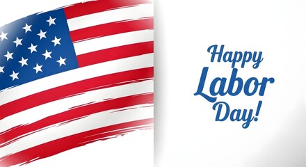 Fototapeta premium Happy labor day celebration with american flag honoring workers' contributions