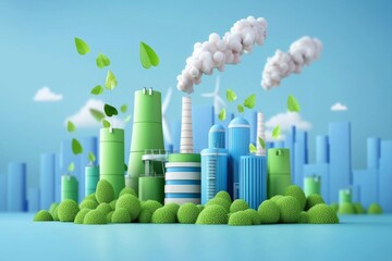 Eco-friendly factory designed for zero carbon dioxide emissions.