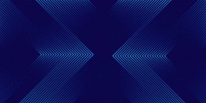 abstract blue background with glowing arrow lines. Modern shiny blue geometric lines design. Technology futuristic concept. Horizontal banner template