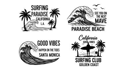 Vintage Surfing Paradise Beach California Good Vibes Santa Monica Golden Coast.