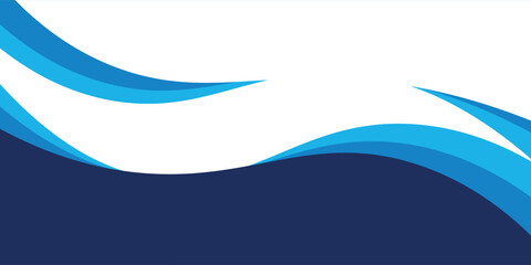 Obraz premium Abstract blue modern business wave banner background.border and header wavy design decoration on white background