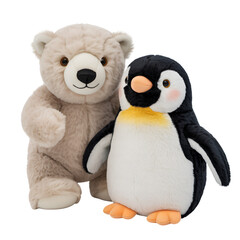 Fototapeta premium Cozy bear and penguin stuffed toys