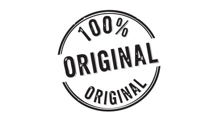 Hand drawn circular stamp with one hundred percent original text design