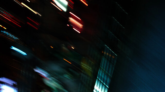 Blurred City Night Lights Motion Background Overlay