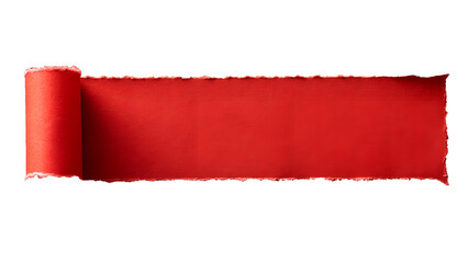 Torn White Paper Reveals Red Background Transparent