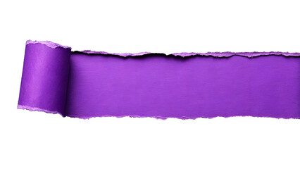 Torn White Paper Reveals Purple Background Transparent