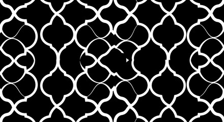 Fototapeta premium Elegant Moroccan Trellis Quatrefoil Geometric Seamless Pattern