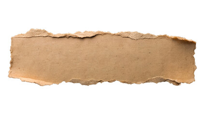 Aged Vintage Parchment Paper Scroll with Torn or Burnt Edges Isolated on Transparent Background 
