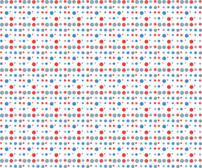 Geometric Pattern with Red Blue Grey Dots and Squares Seamless Abstract Digital Graphic