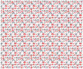 Hidden 3D Heart Autostereogram in red grey pattern on white background
