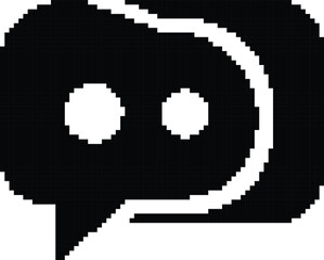 Discord Logo Pixelated Black White Chat Communication Icon