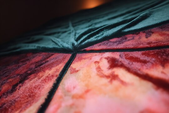 Geometric Velvet Fabric Seam