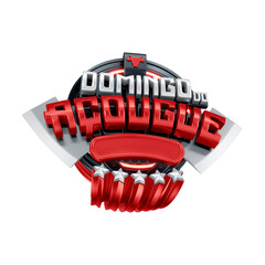 3D Asset - Retail Badge &ldquo;Butcher Sunday&rdquo; with Isolated Background