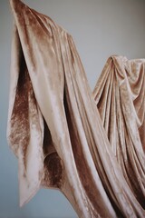 Luxurious Tan Velvet Folds