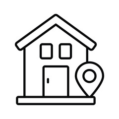 Fototapeta premium A handy outline icon showing home delivery location concept.