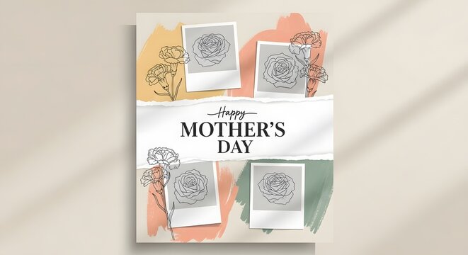 Modern Abstract Mother&rsquo;s Day Greeting Card with Soft Shapes