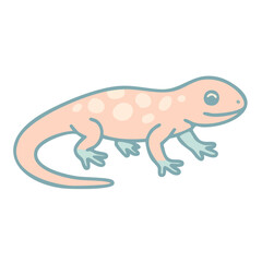 Obraz premium Cartoon Lizard Illustration with Spotted Skin.