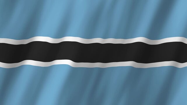 Botswana Flag Waving on Wind, Realistic 4K Background Animation
