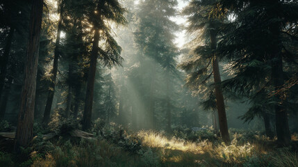 Obraz premium A warm forest scene capturing hope, freshness, and new beginnings.