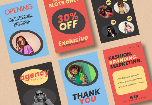 Modern Social Media Post Design Set with Promotional Offers