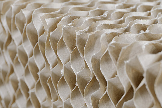 Multiple layers of brown corrugated paper