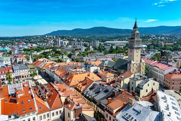 Obraz premium View of Bielsko Biala old town in Silesian Voivodeship, Poland