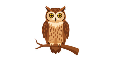 Fototapeta premium Brown Owl Perched on a Branch