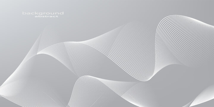 White and gray abstract backround with flowing lines pattern, vector illustration.