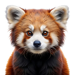 Fototapeta premium Red panda, Close up portrait with detailed fur and expressive eyes, cutout, PNG, isolated on transparent background, AI