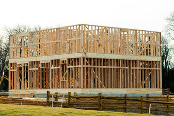 the frame of the new plywood house