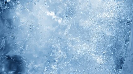 Fototapeta premium Frosty Ice Texture Background with Sparkling Crystals for Winter Design Elements and Cool Color Palettes