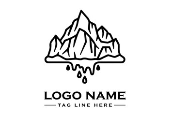 Fototapeta premium Melting Mountain Climate Change Logo Vector