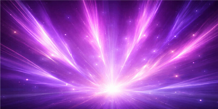 An abstract space background featuring a bright blue glow and purple magic light rays that burst with shiny star energy and a disco laser flash design