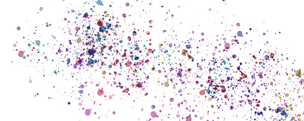Fototapeta premium Colorful confetti particles flying on white background