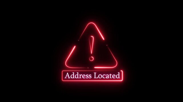 Address located icon featuring a clear location identification and digital safety. Address icon represents GPS tracking, destination marking, and location-based services on black background.